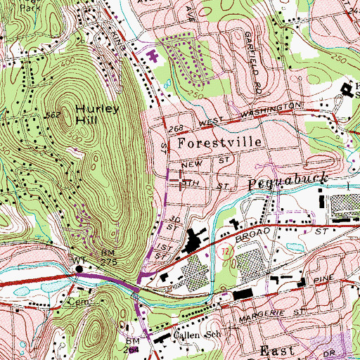 Topographic Map of Wilson Playground, CT