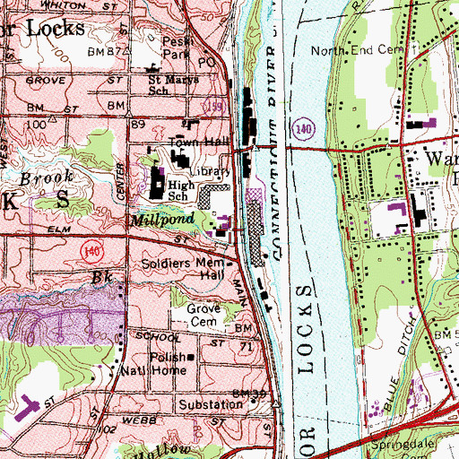 Topographic Map of Windsor Congregational Church, CT