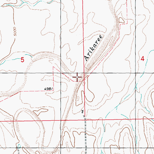 Topographic Map of Hell Creek, CO