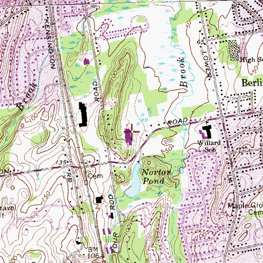 Topographic Map of Catherine M McGee Middle School, CT