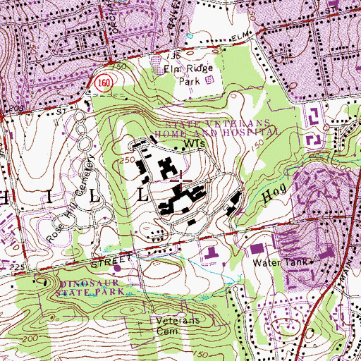 Topographic Map of Department of Veterans Affairs Veterans Home and Hospital Medical Library, CT
