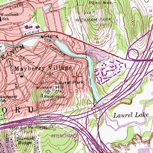 Topographic Map of Fellowship for Love and Wisdom Church, CT