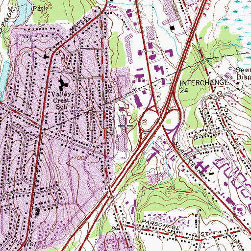 Topographic Map of Town Line Plaza Shopping Center, CT