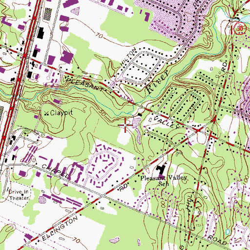 Topographic Map of Veterans Memorial Park, CT