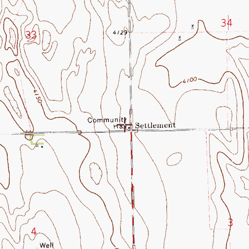 Topographic Map of Settlement, CO