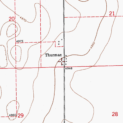 Topographic Map of Thurman, CO