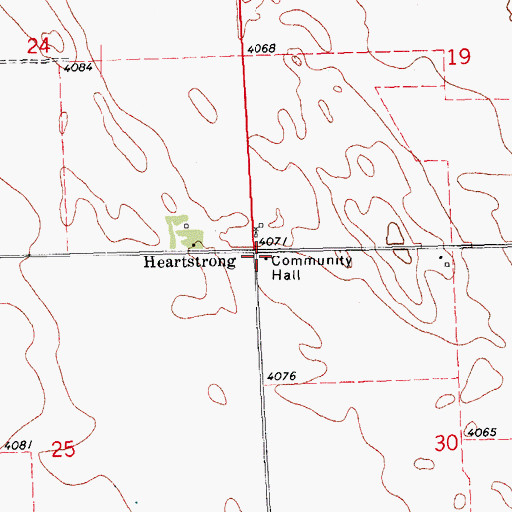 Topographic Map of Heartstrong Community Hall, CO