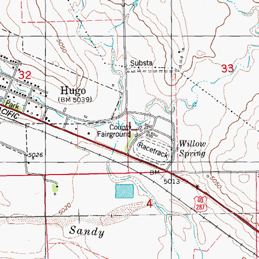 Topographic Map of Lincoln County Fairgrounds, CO