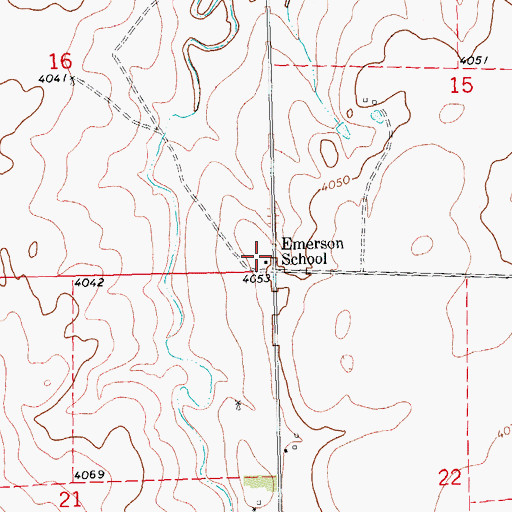 Topographic Map of Emerson School, CO