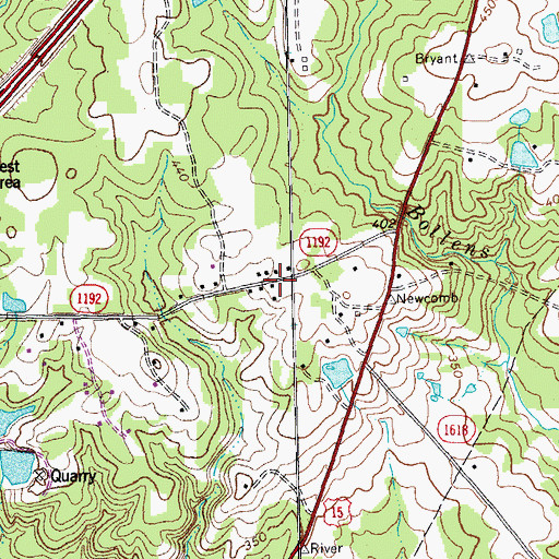Topographic Map of Bryant Hill School (historical), NC