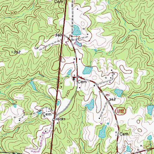 Topographic Map of Fellowship Church, NC