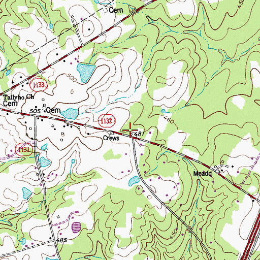 Topographic Map of Lattice Church (historical), NC