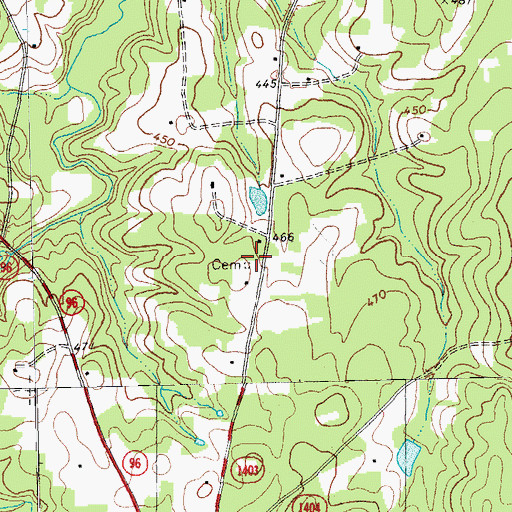 Topographic Map of Norwood Cemetery, NC
