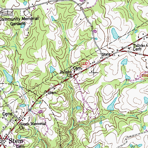 Topographic Map of Tallyho School (historical), NC