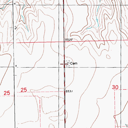 Topographic Map of Lutheran Cemetery, CO