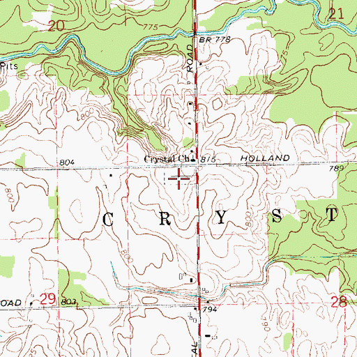 Topographic Map of Crystal Cemetery, MI