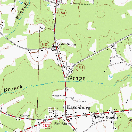 Topographic Map of Baxter School (historical), NC