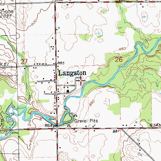 Topographic Map of Riverside Cemetery, MI