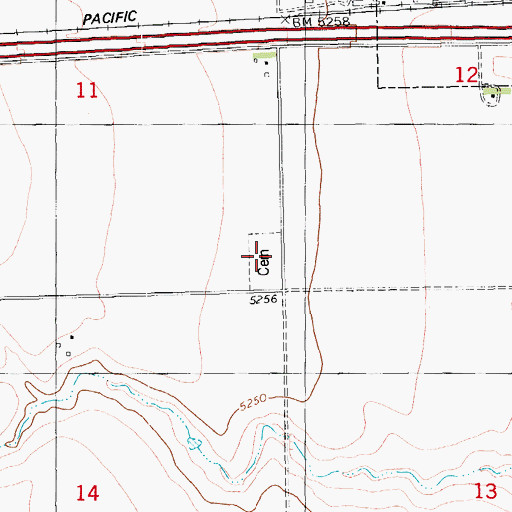 Topographic Map of Arriba Cemetery, CO