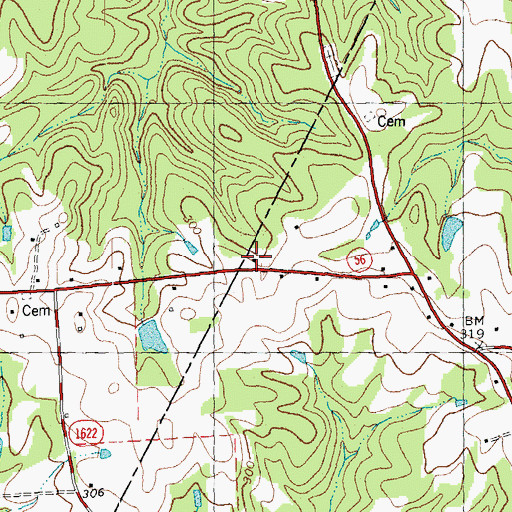 Topographic Map of Belford Church (historical), NC