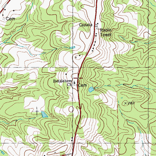 Topographic Map of Bethlehem School (historical), NC