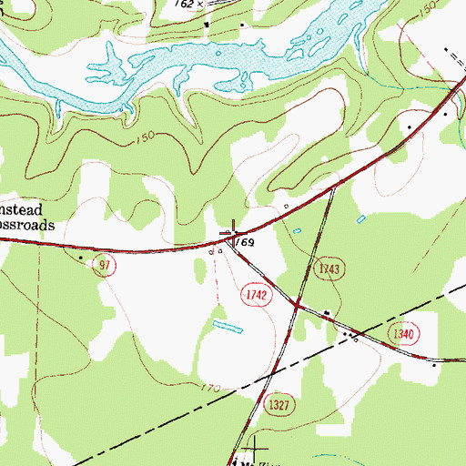 Topographic Map of Carters Store (historical), NC