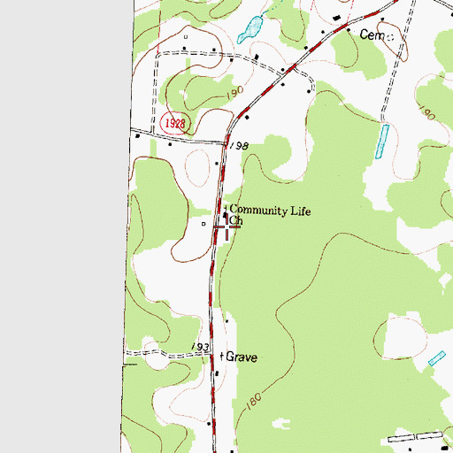 Topographic Map of Deans School (historical), NC