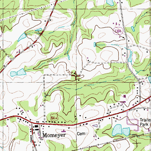 Topographic Map of Debroux School (historical), NC
