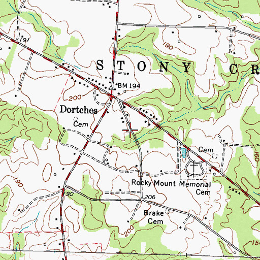 Topographic Map of Dortch School (historical), NC