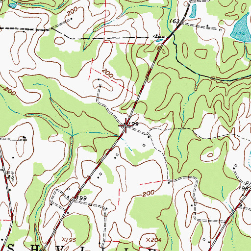 Topographic Map of Evans School (historical), NC