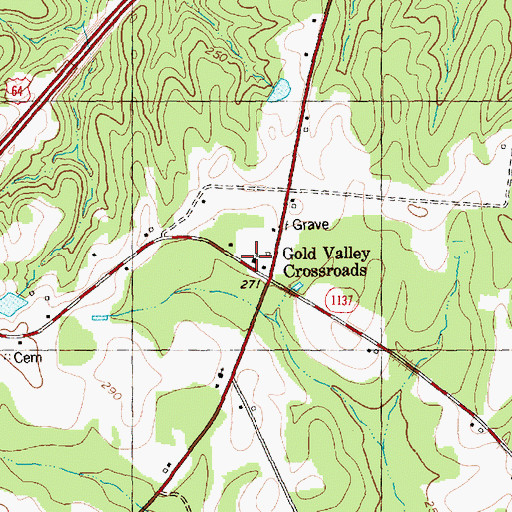 Topographic Map of Gold Valley School (historical), NC