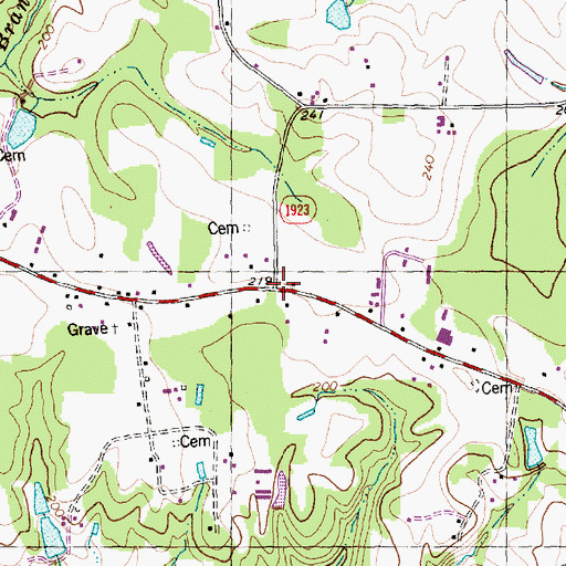 Topographic Map of Hendricks Store (historical), NC