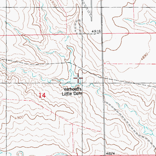 Topographic Map of Verhoeffs Little Dam, CO