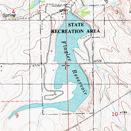 Topographic Map of Flagler Reservoir, CO