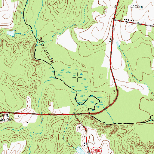 Topographic Map of Lamms Pond, NC