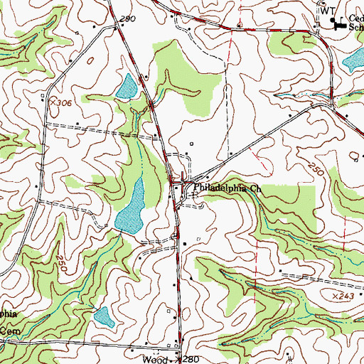 Topographic Map of Philadelphia School (historical), NC