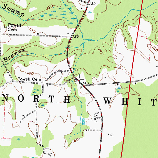 Topographic Map of Powell School (historical), NC