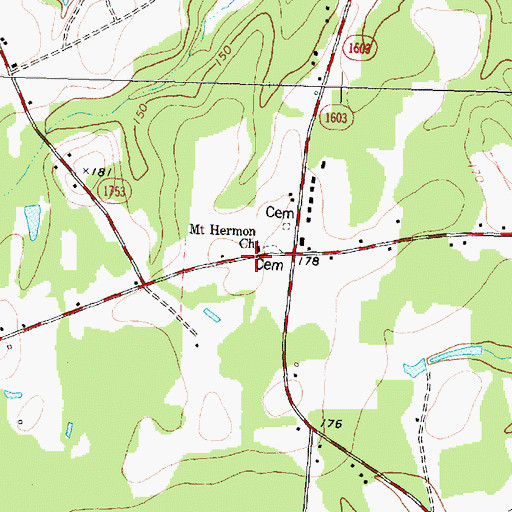 Topographic Map of Pridgen School (historical), NC