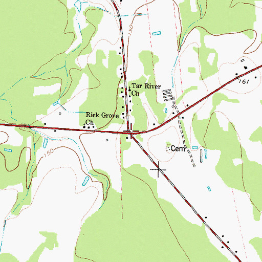 Topographic Map of Rhodes Store (historical), NC