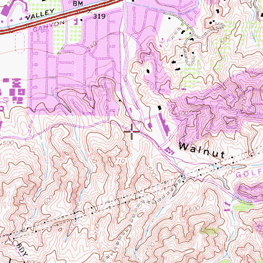 Topographic Map of Anaheim Hills, CA