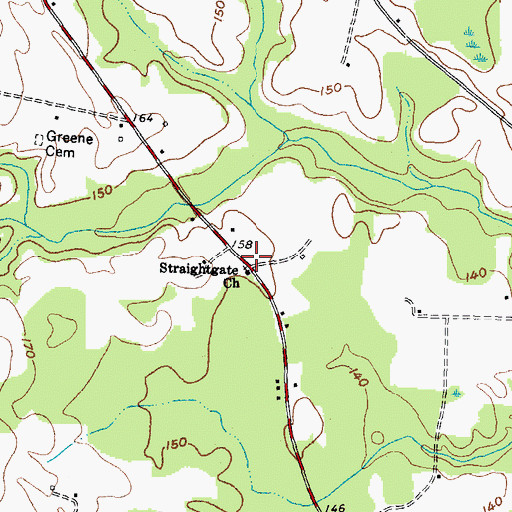 Topographic Map of Shady Grove School (historical), NC