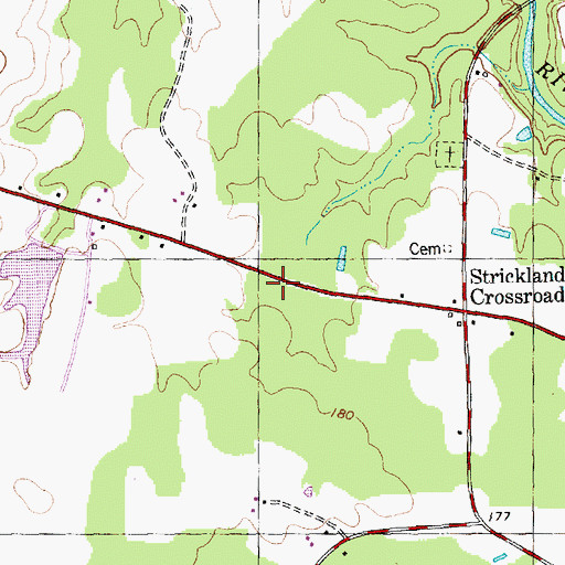 Topographic Map of Strickland Church (historical), NC