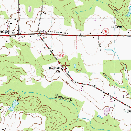 Topographic Map of Strickland School (historical), NC