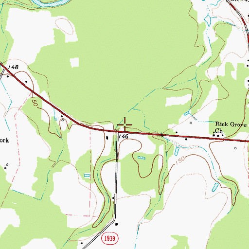Topographic Map of Sugar Hill School (historical), NC