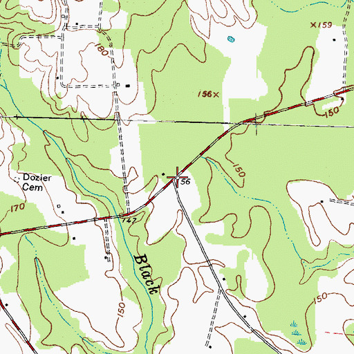 Topographic Map of Wadfords Store (historical), NC