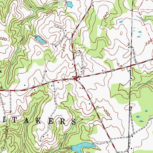 Topographic Map of Wards Store (historical), NC