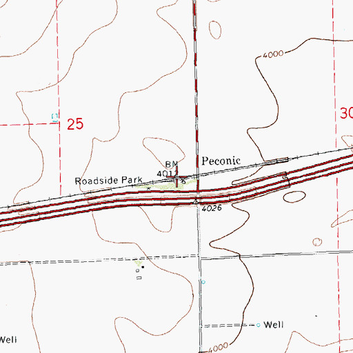 Topographic Map of Peconic, CO