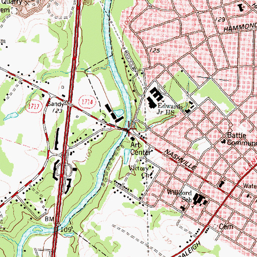 Topographic Map of Williford Bridge, NC