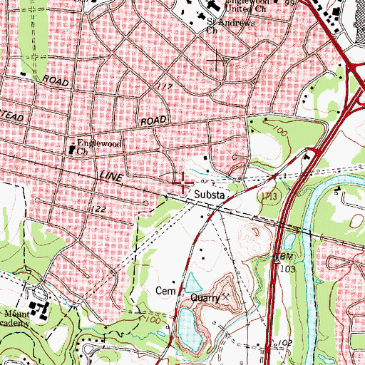 Topographic Map of Winsteads Chapel (historical), NC