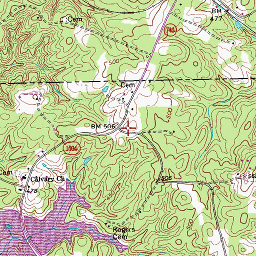 Topographic Map of High Plain School (historical), NC